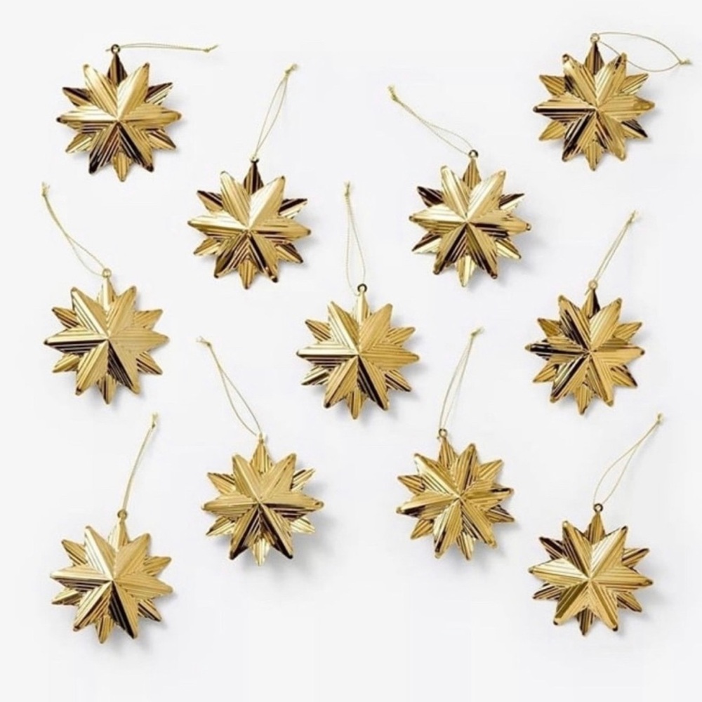Studio McGee Set of 11 Hammered Gold Metal Star Decorative Ornaments - Threshold